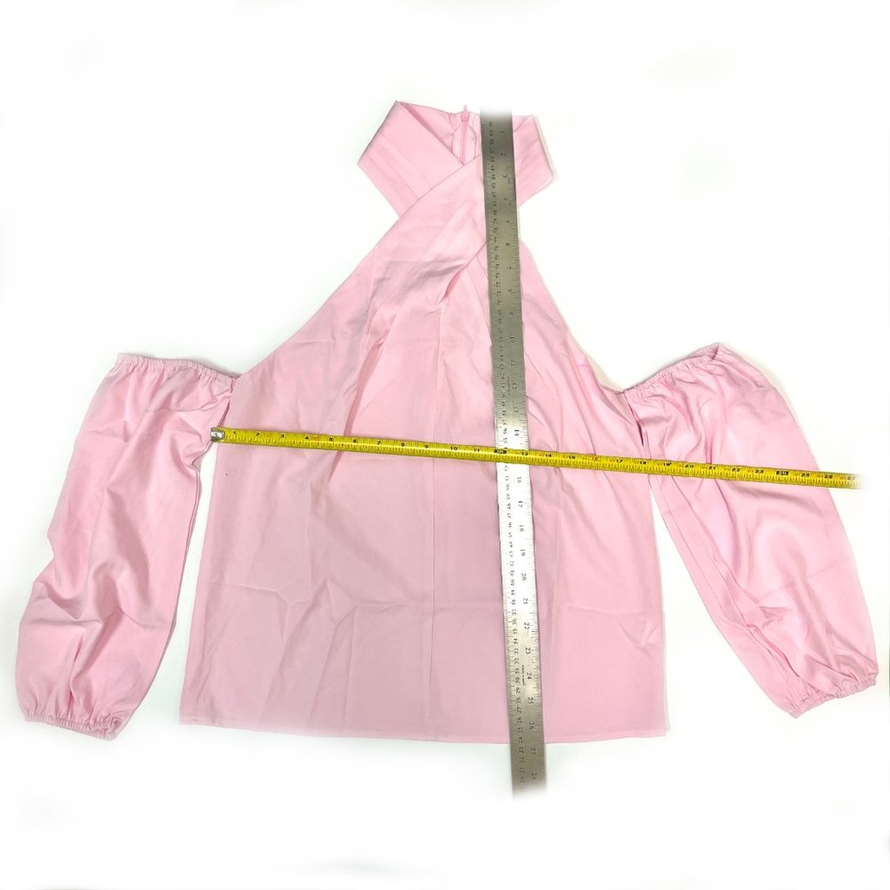 New Pink High Neck Halter Off the Shoulder - Picture 3 of 3